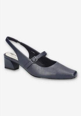 Women's Cameo Sling Back Heel by Easy Street in Navy (Size 8 M)