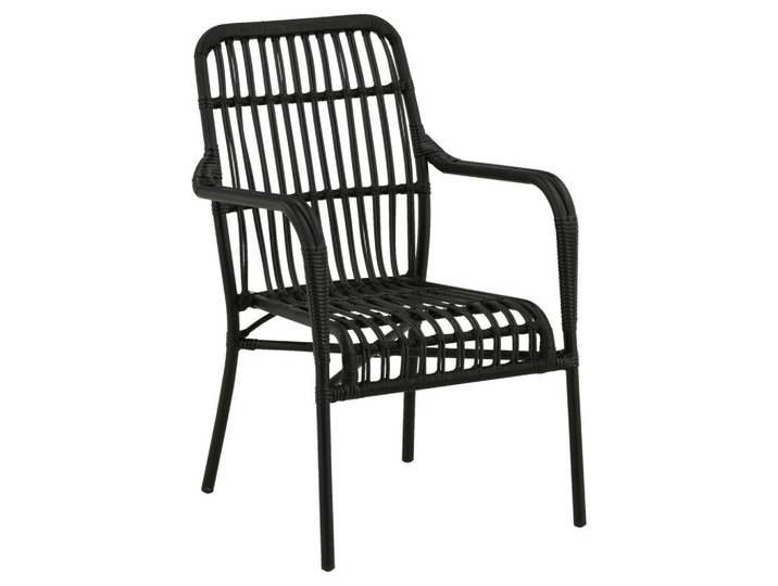 Gardenson Loungesessel, Schwarz, Metall, Kunststoff, rund, 57x90x64 cm, stapelbar, Loungemöbel, Loungesessel