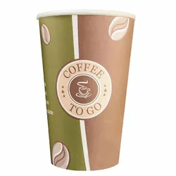 VEPATIM 200x Kaffeebecher Premium "Coffee to go" Pappe beschichtet 16oz. 400 ml