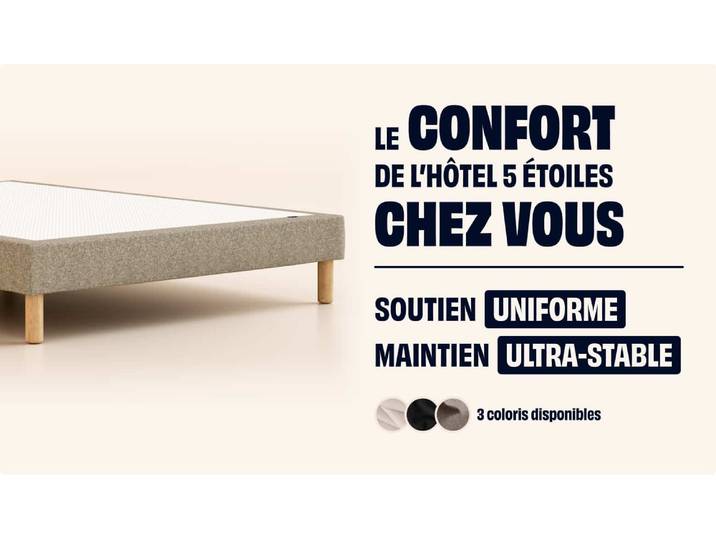 Sommier tapissier 120x190 cm - Gris - Tediber