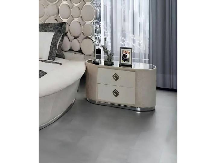 Xlmoebel Nachttisch Weißer Design-Nachttisch mit elegantem, modernem Stil und Stauraum (1-St., Nachttisch), Hergestellt in Europa