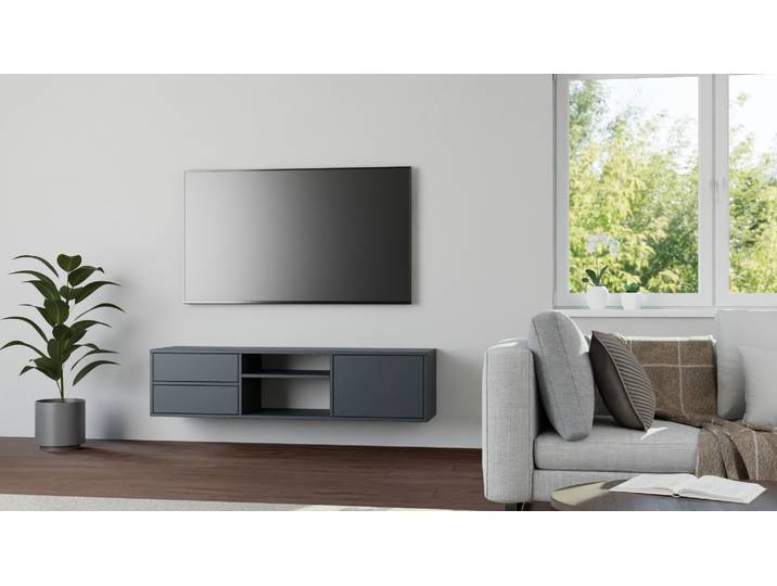 Enfilade suspendue sur mesure Mélaminé premium Noir