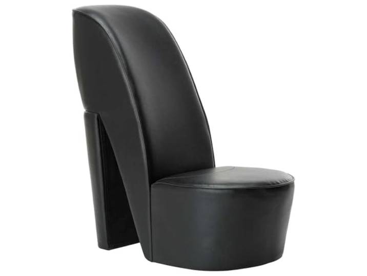 HAQWRDQSG Lounge Sessel Stöckelschuh Design Schwarz Kunstleder Extravaganter High Heel Sessel für Wohnzimmer oder Themenparty, pflegeleichtes PVC Kunstleder mit 110 kg Belastbarkeit.