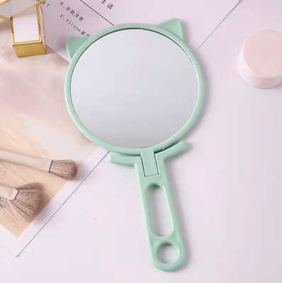 Inspire Curations Cute Cat Ear Foldable Handheld Makeup Mirror green