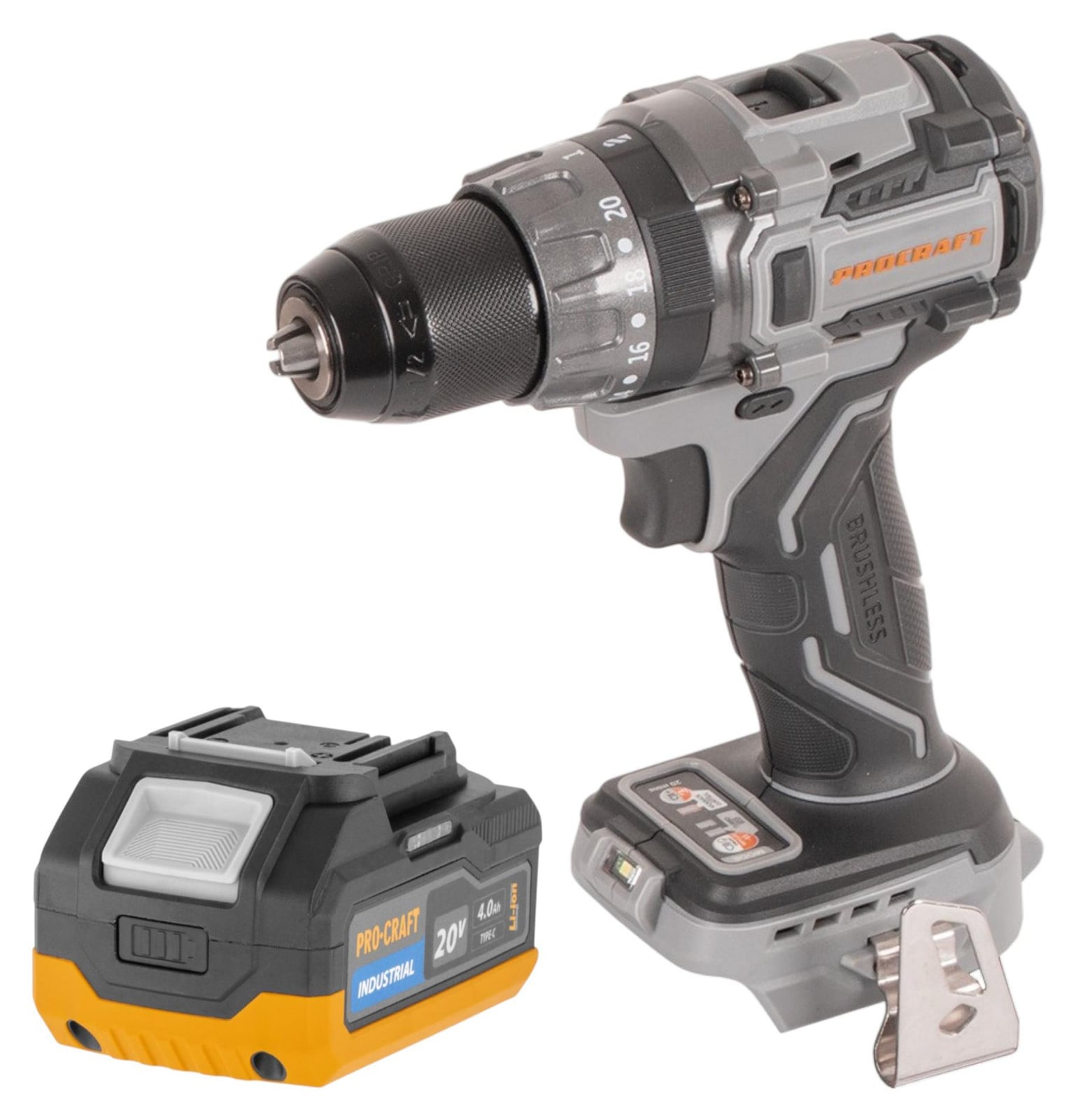 Procraft Industrial CD20Abb accu-klopboormachine 20 V 85 Nm Solo