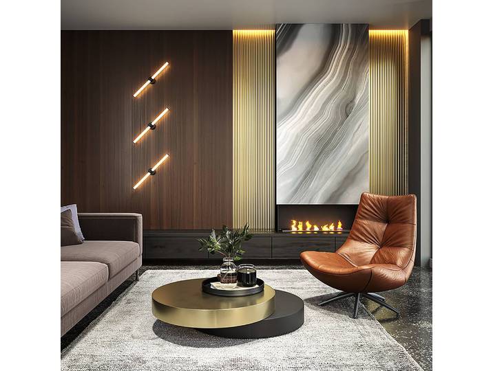 LED-Wandleuchte Axis Typ A Ø 3cm Schwarz/Schwarz Aluminium / Glas LED LED-Platine