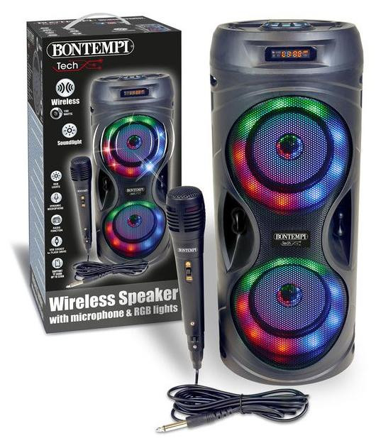 Bontempi draadloze karaoke-set met luidspreker, microfoon en lichteffecten