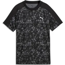 Puma Kinder Freizeit / Mode Sommer GJ T-Shirts / Tanks T-Shirts/Tanks ku.Arm Ki TAD ESS AOP Poly Tee B, Größe 116 in Schwarz Schwarz