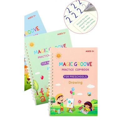 Grooved Magic Handwriting Practice Copybook Set For Boys & Girls Reusable English Calligraphy Book Grooved Magic Handwriting Practice Copybook Set For Boys & Girls Reusable English Calligraphy Book