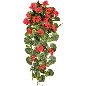 Creativ-green Kunstblume Geranien-Ranke, UV-beständig, rot, hängend, Höhe 80 cm