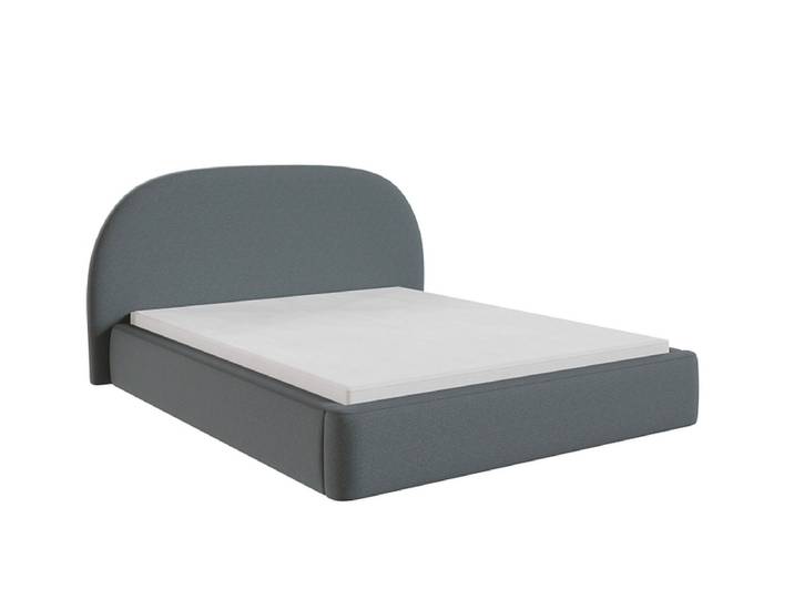 Kastenbett LUMIA 160x200cm stoff grau