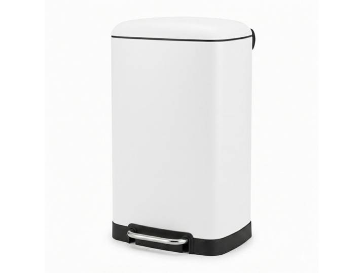 Nuxio Müllbehälter mit Pedal Myk 30 l 35/32/61 cm, Weiß, Metall, 32x61x35 cm, Haushalt & Reinigung, Reinigung, Mülleimer & Abfallsammler
