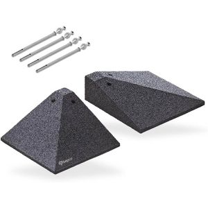 bepco Bordsteinrampe ES08S4, Eckelemente aus Gummigranulat, 25 x 25 x 8cm (B/L/H), mit Befestigungsset, Tragkraft 5000kg