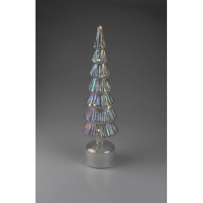 LED Dekoobjekt AM DESIGN "Glas-Weihnachtsbaum rotierend", klar, H:33cm L:33cm, Leuchten, 33 cm