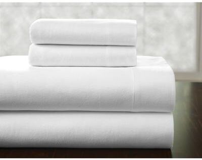 Pointehaven 175 GSM Cotton Flannel Bed Sheet Set with Oversized Sheets