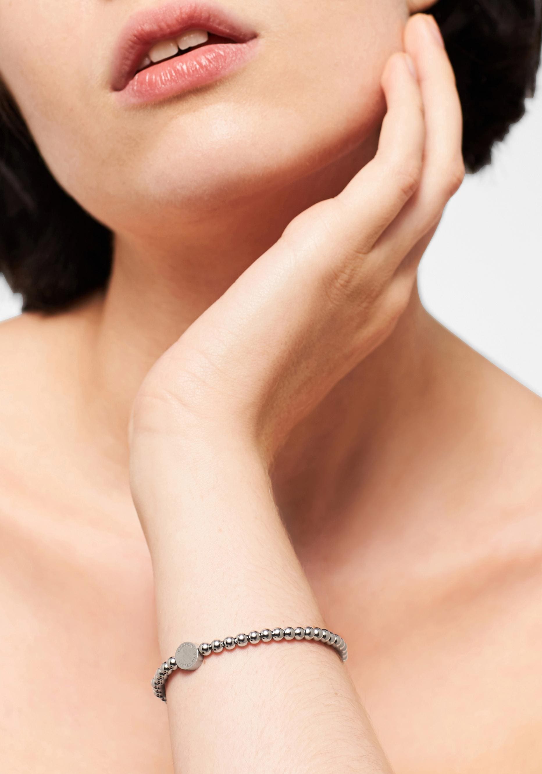 Armband LIEBESKIND BERLIN "Schmuck Geschenk Armkette Zugarmband", silber (silberfarben), Armbänder, Mädchen, 16cm, Edelstahl, Armband silberfarben 16cm, Edelstahl