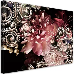 WANDBILD pfingstrose und lilienblume