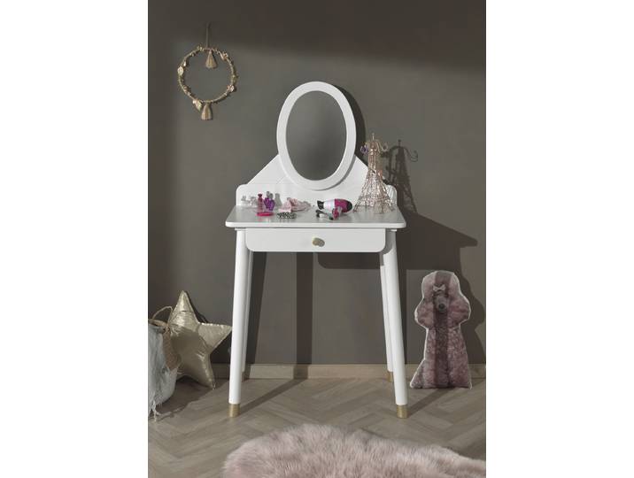 Schminktisch VIPACK Billy , weiß, B:70cm H:75cm T:40cm, Tische, Schminktisch, MDF-Oberfläche