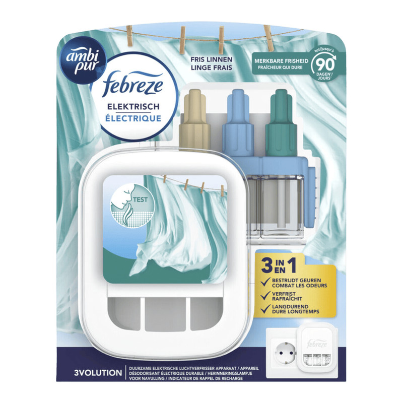 Ambi Pur 3Volution Elektrische Luchtverfrisser Startset met Intelligente Programmering Fris Linnen 20 ml