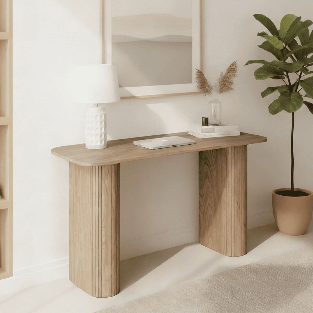 17 Stories Monroe Computer Desk Natural 73.5cm H X 119cm W X 50cm D