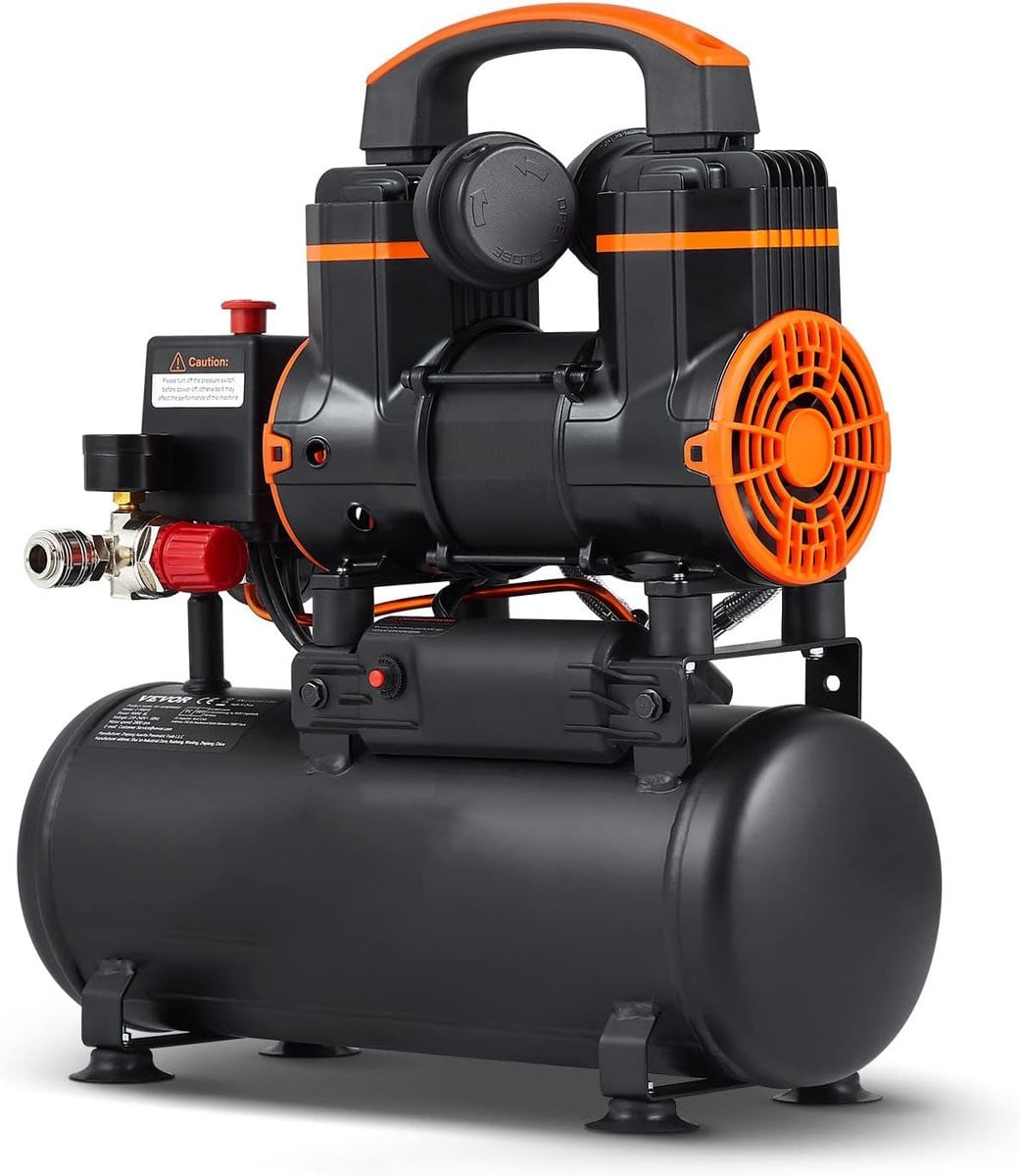 Airpress Stille Compressor 12V - Zwart/Oranje