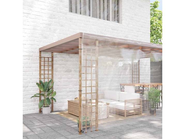 vidaXL Transparente Plane mit Ösen 8x8 m PVC