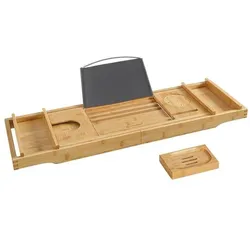 Songmics Badewannenablage »Bambus« braun