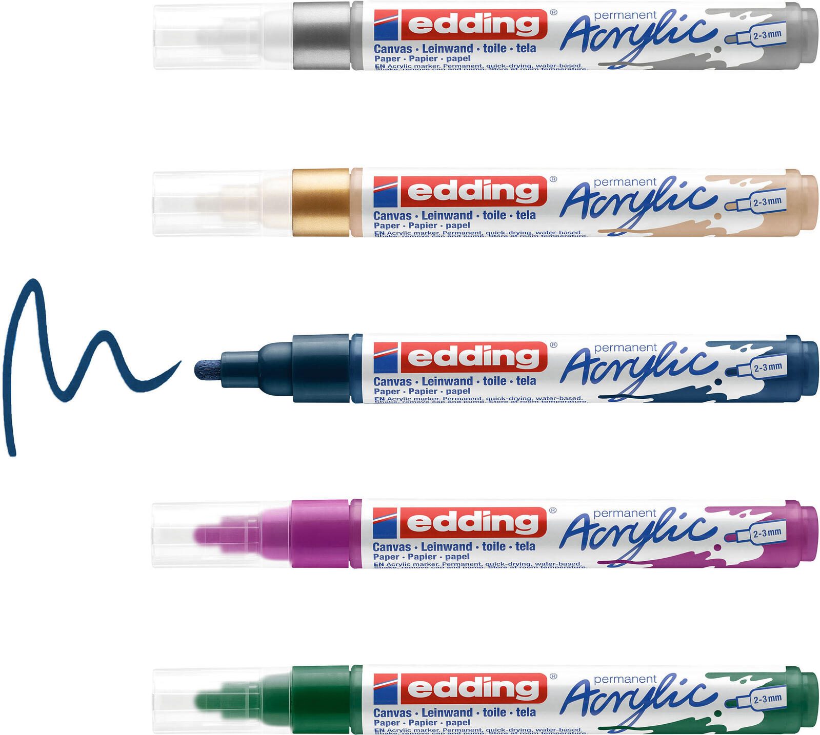 edding festlich Acrylstift 2.0 - 3.0 mm Mehrfarbig 4-5100-5-999