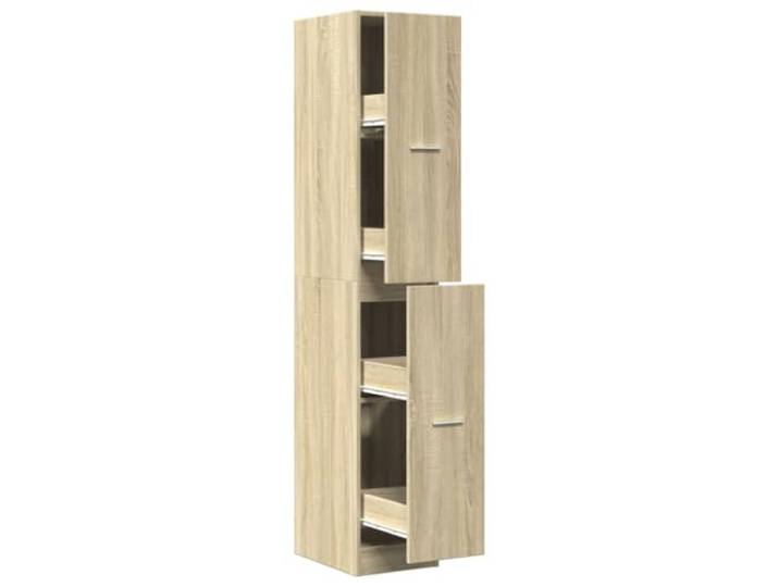 KDVXBCQJH Apothekerschrank Sonoma-Eiche 30x41x174,5 cm Auszugschrank Schlanker Beistellschrank mit 4 Schubladen und Auszug für Ordnung in Küche, Wohnzimmer sowie Büro.