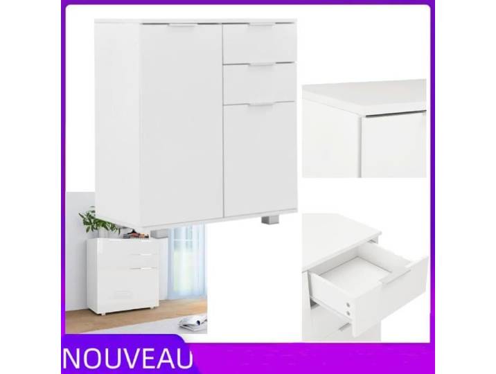 Buffet bas - CHAUD JID - ENFILADE - Blanc brillant - 2 portes et 1 tiroir