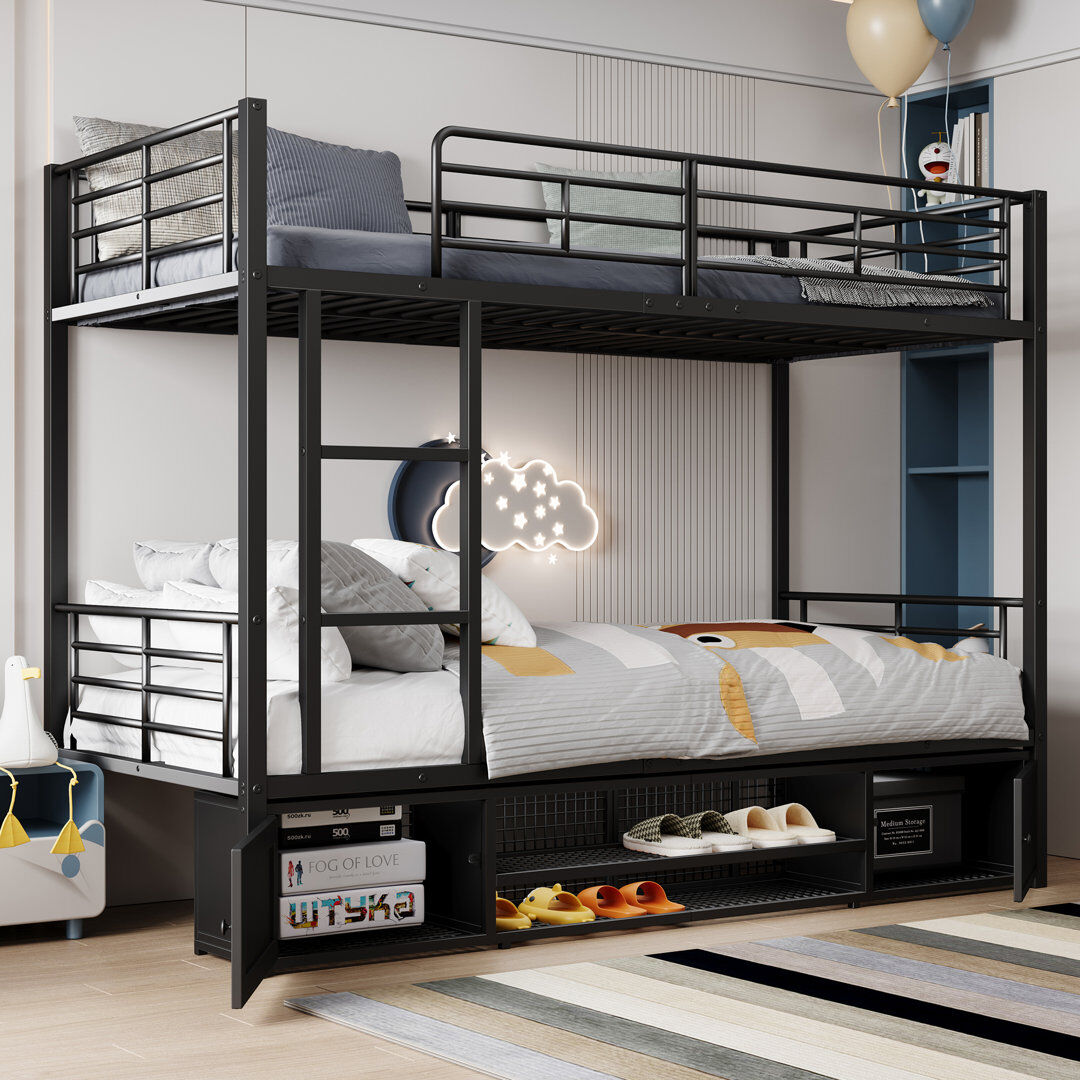 Isabelle & Max European Single (90 x 200 cm) Storage Bunk Bed Black