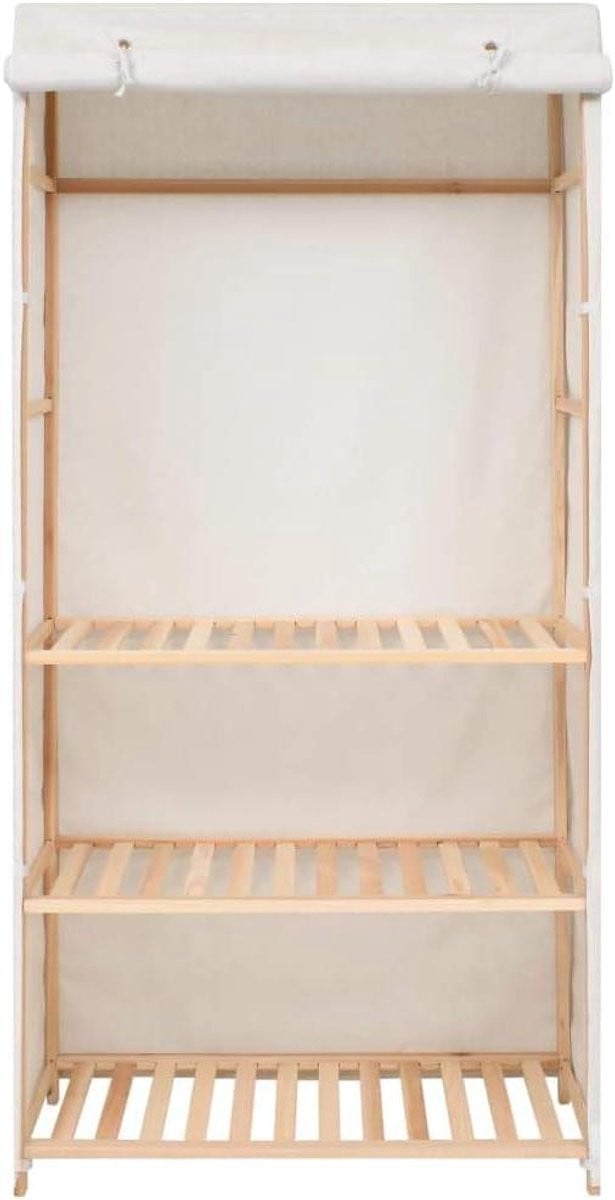 Witte houten kledingkast voor de slaapkamer, Hoogte: 170 cm