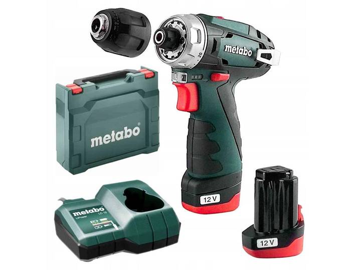 Perceuse visseuse Powermaxx BS Basic 12V - METABO - avec 2 batteries 2.0 Ah + chargeur + coffret - 600984500