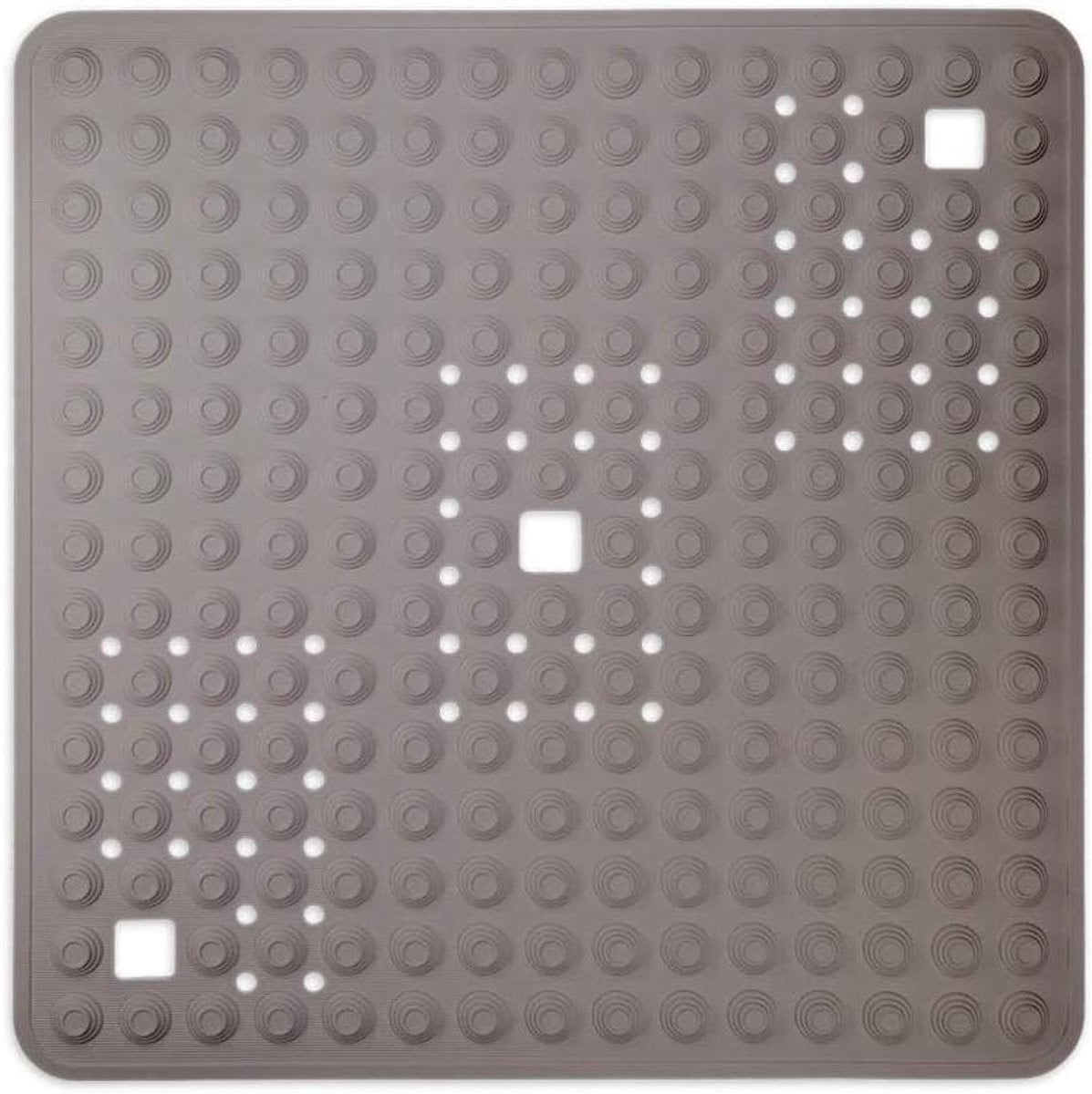 Beige anti-slip douchemat vierkant 60x60 cm