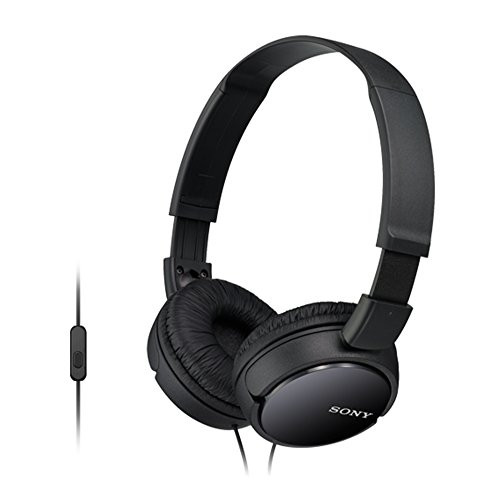 Sony MDR-ZX110AP opvouwbare hoofdtelefoon met microfoon, zwart