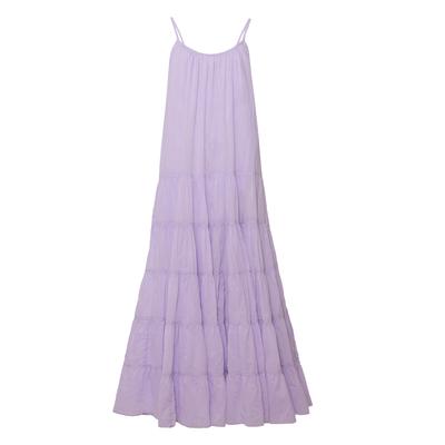 Maxikleid NASSAU BEACH "NB231049", Damen, Gr. 50 (M), US-Größen, lila, 100% Baumwolle, Kleider Maxikleid