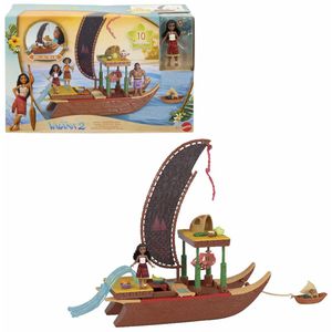 Mattel Spielset Disney Vaiana 2 JBT78, ab 3 Jahre, Abenteuerkanu, 13 Teile