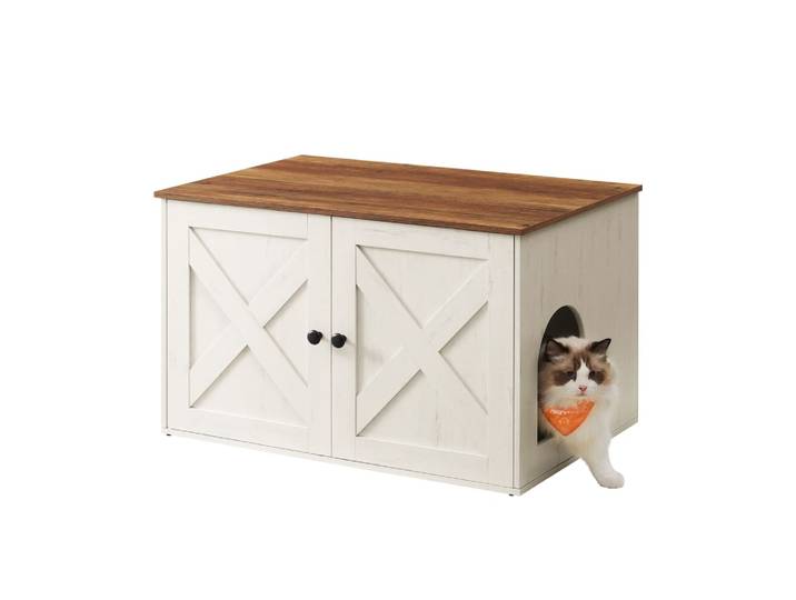 Maison de toilettes pour chat 80 x 53 x 49 cm marron