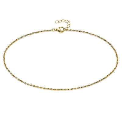 Fußkette "Schmuck Geschenk Fusskettchen Silber gelbgoldfarben vergoldet", gelbgoldfarben, ANISTON JEWELRY & WATCHES, Fußketten, Damen, Silber 925 (Sterlingsilber)