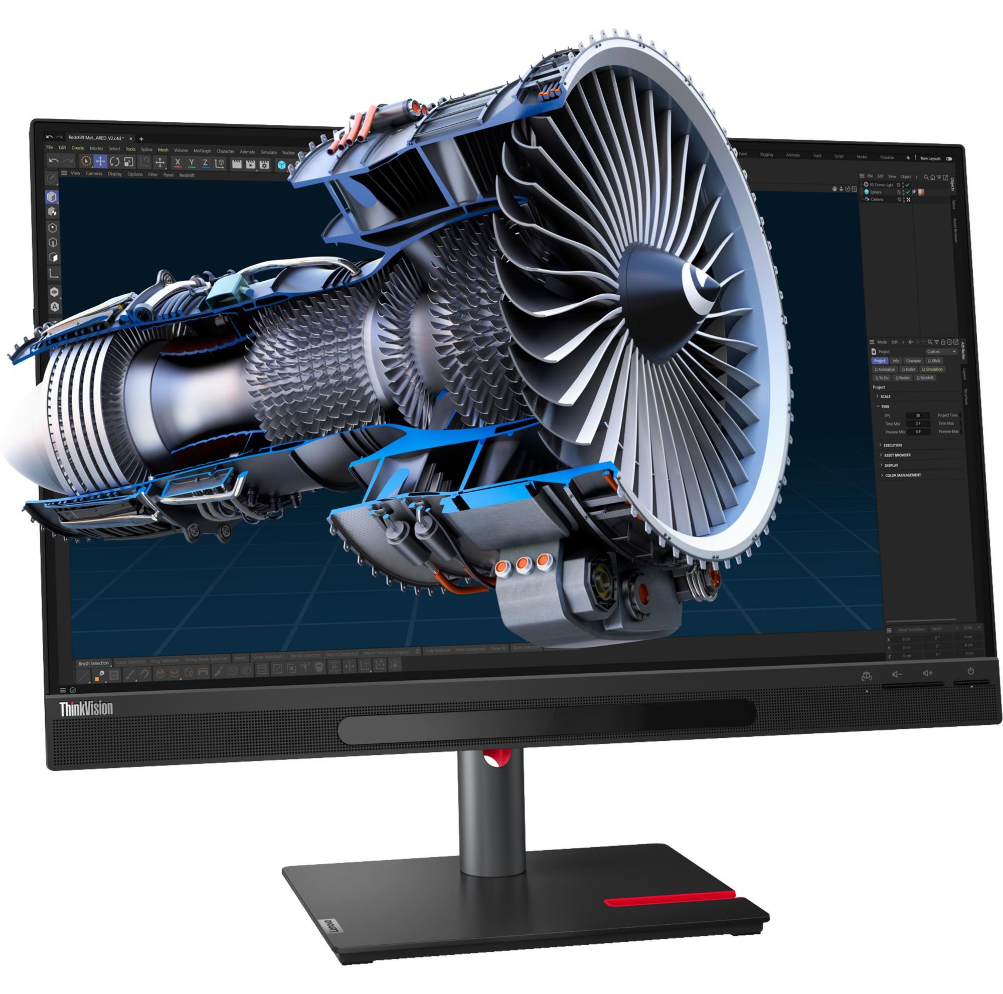 Lenovo ThinkVision 27 3D Monitor, 68,6 cm (27"), 3840 x 2160 Pixel, 4K Ultra HD, LED, 6 ms, Schwarz