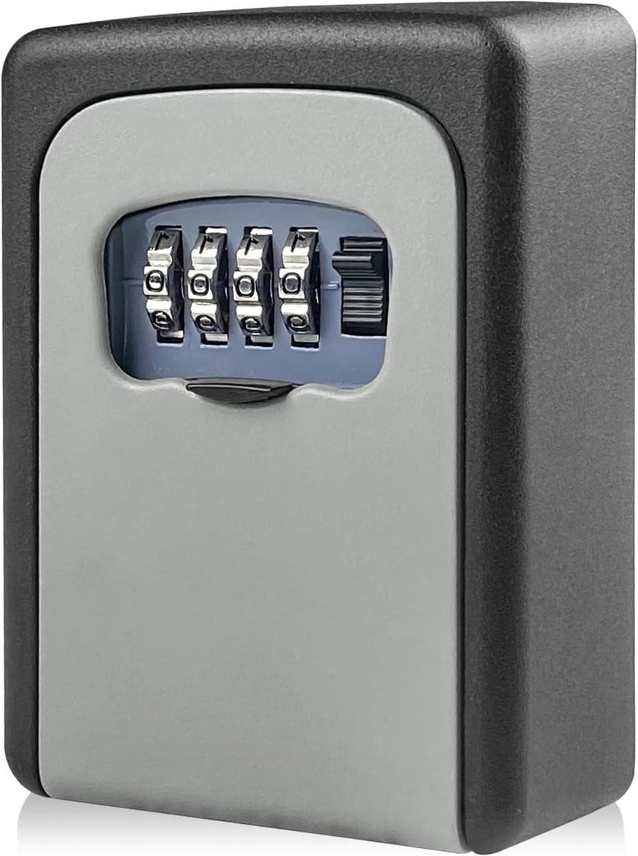 Sleutelbox Buiten - Waterdichte Sleutelkluis met Combinatieslot - Roestvrij Staal - Grijs - 9 x 12 x 4 cm