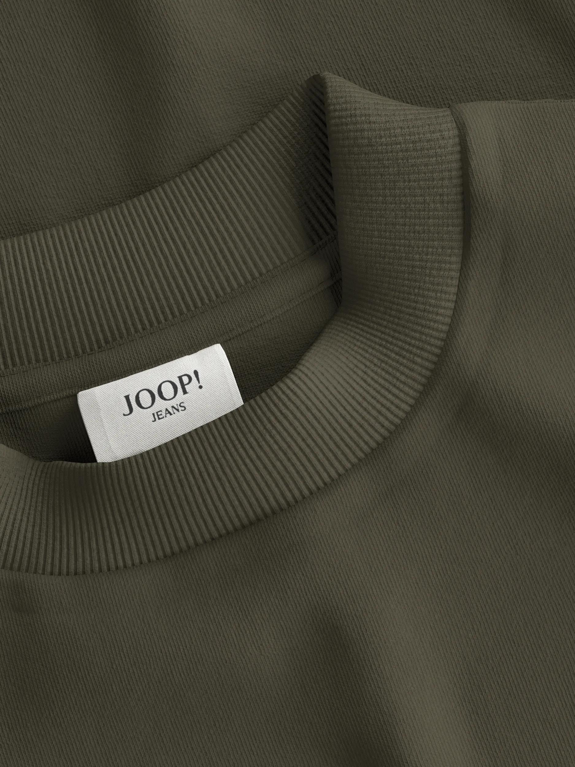 Rundhalsshirt JOOP JEANS "Cedric", Herren, Gr. 3XL, grün (dunkelgrün), Single Jersey, Obermaterial: 95% Baumwolle, 5% Elasthan, clean, unifarben, regular fit, Rundhals, Shirts Rundhalsshirt, mit Bündchen am Ärmel dunkelgrün 3XL