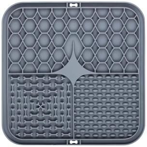 Inspired Finds Pet Slow Feeder Lick Mat For Dogs & Cats With Suction Cups grey