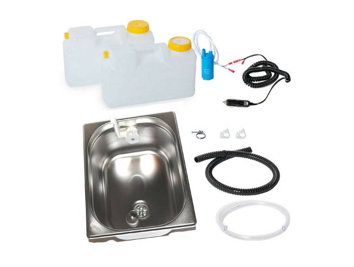 ad-ideen Waschbecken 12V Miniküche Verkaufsstand 325x265x150mm Novo Weiß Womo Camp