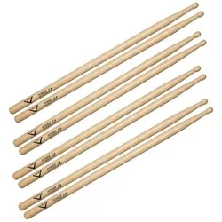 Vater Power 5A Wood Tip Drumsticks 4 Paar, Drumsticks + Schlägel, Braun