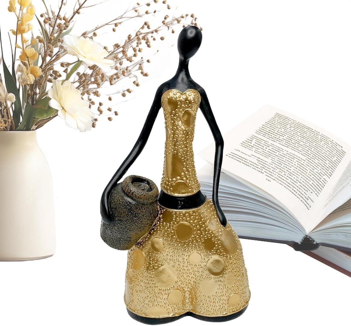 Abstract Beeld Vrouw - Hars Sculptuur Figuur - Artistieke Interieur Decoratie