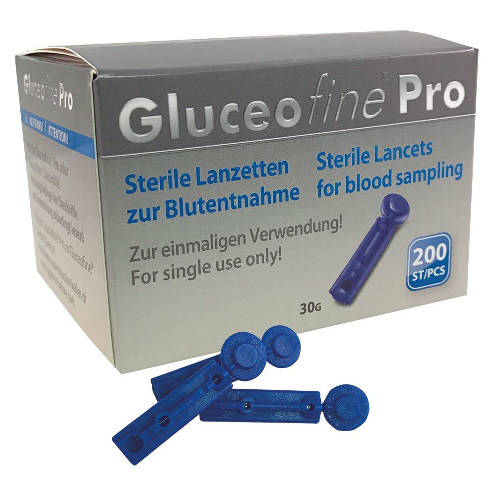 Gluceofine Pro Blutentnahme-Lanzetten 200 St Lanzetten