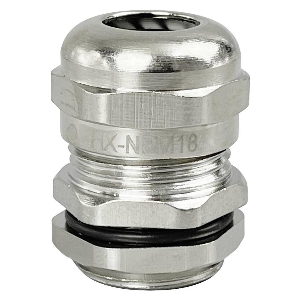 Tru Components TC-10302828 Kabelverschraubung M18 Messing (vernickelt) Metall (TC-10302828)