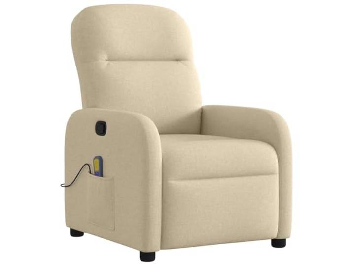 vidaXL Massagesessel Creme Stoff, Massage TV-Sessel, Sessel mit Massagefunktion, Fernsehsessel, Massage Fernsehsessel, TV-Sessel, Sessel, Ruhesessel