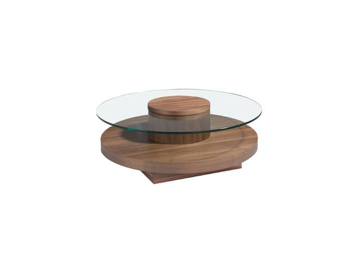 Runder Design Couchtisch „Gollas“ Transparent, Nussbaum Angel Cerdá